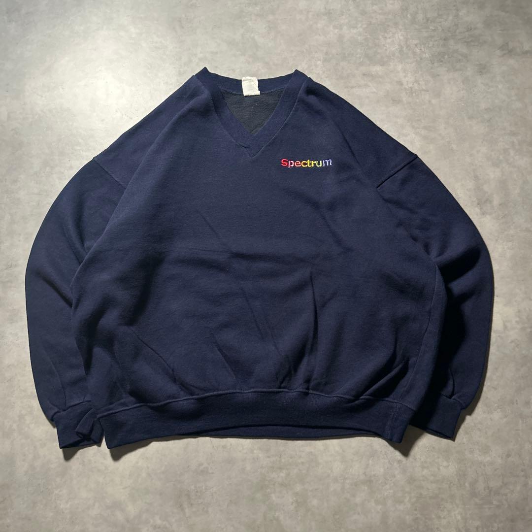 Spectrum ワンポイントロゴ 刺繍 ヴィンテージ Vネック スウェット