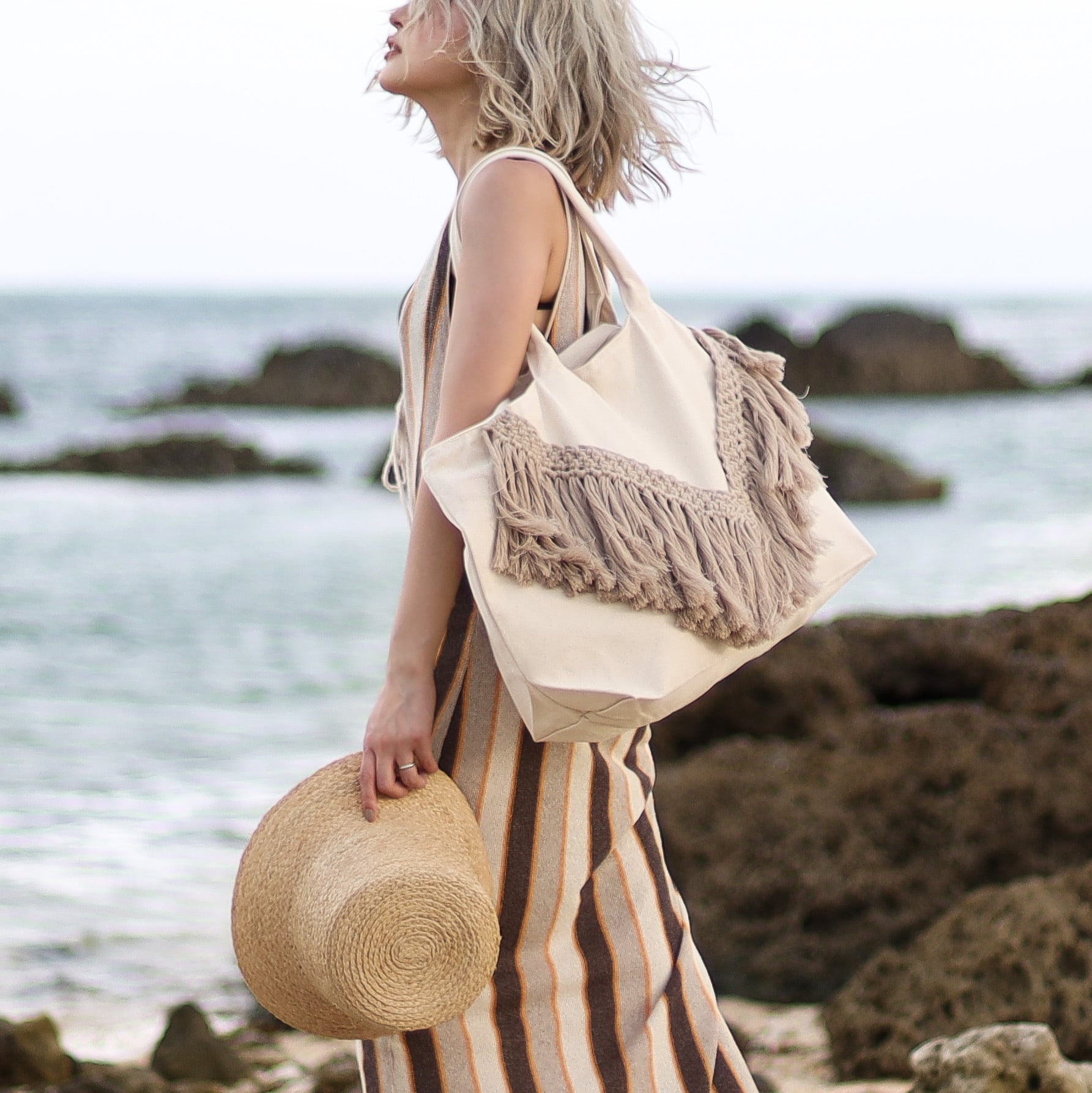 Macrame V Fringe Bag L | Sfeemy （スフィーミー）