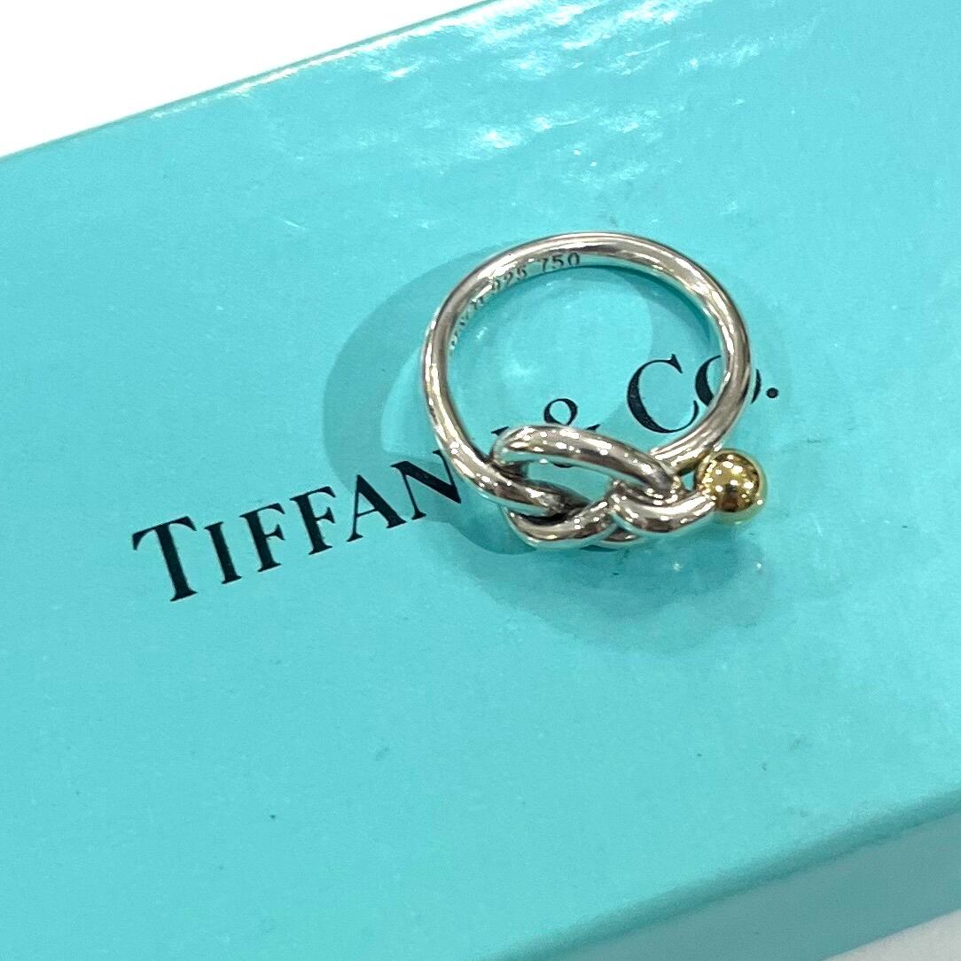 ヴィンテージ　ティファニー　コンビ　ツイスト　リング　螺旋　925 K18　指輪 TIFFANY&CO】【6-7号 】2831 ティファニー結 コンビ ツイスト ラブ