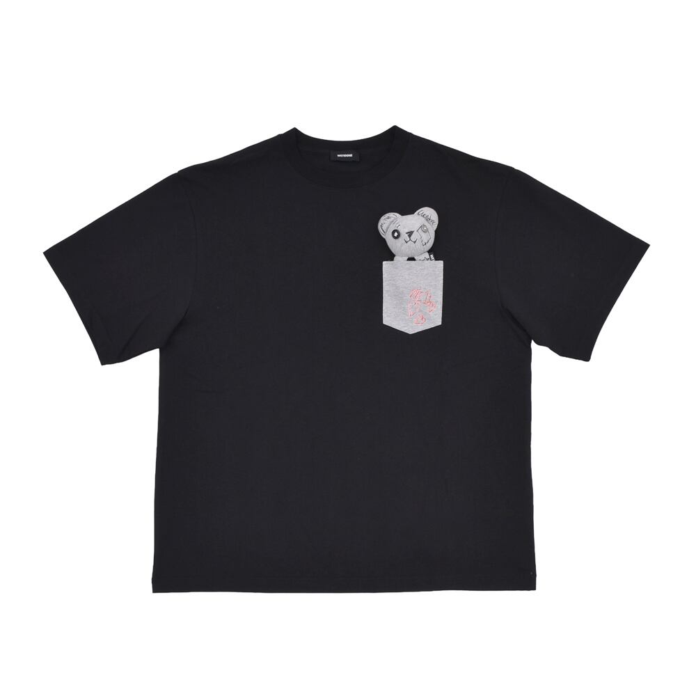 WE11DONE】BLACK DOODLE TEDDY T-SHIRT | AYIN