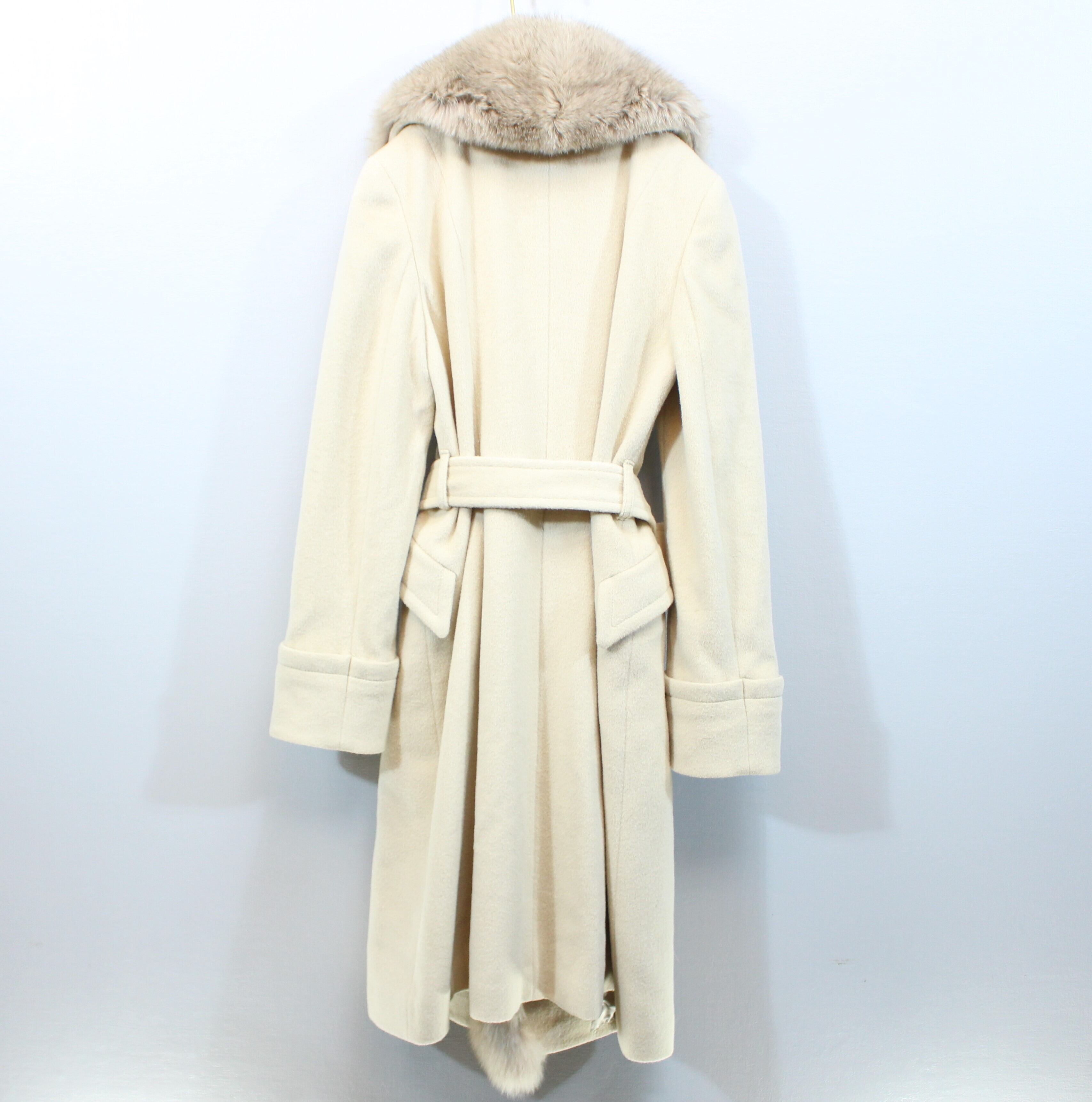 MATERIA ANGORA BREND FUR BELTED COAT/マテリアアンゴラ混ファー