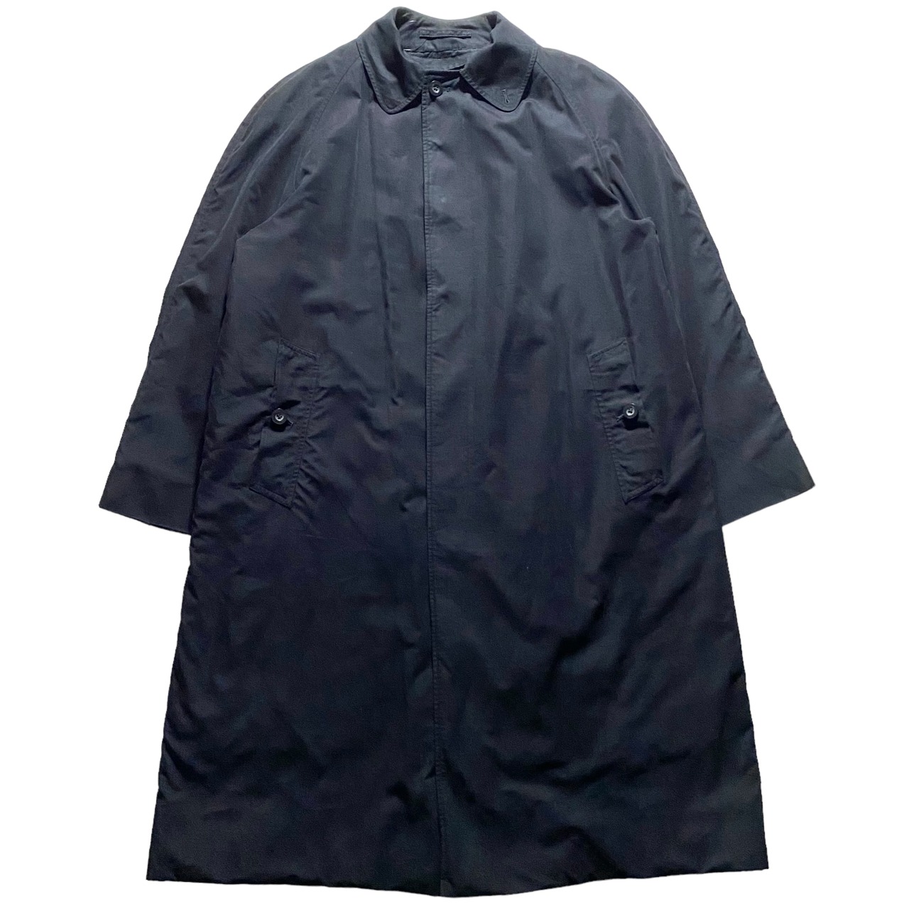 DUNHILL black peach-skin balmacaan coat