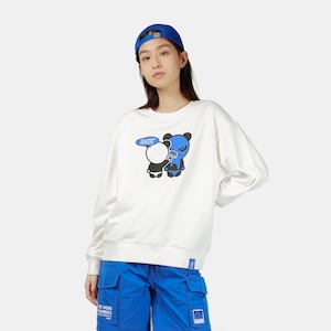 SALE 送料無料 【HIPANDA ハイパンダ】レディース クルーネック スウェット トレーナー WOMEN'S CREW NECK SWEAT SHIRT / BLUE・WHITE