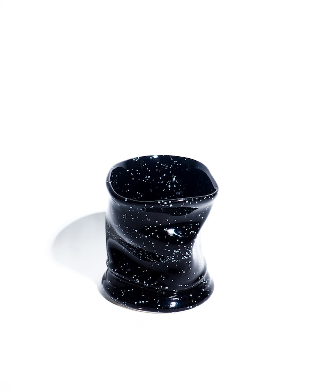 Ceramic splatter irregularly shaped mug
