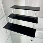 【受注生産】ディスプレイ雛壇 20cm 3段 ブラック（つやあり）