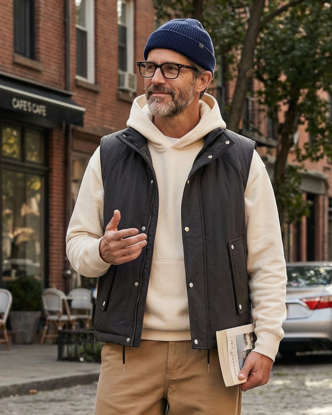 スタンドカラー パデッドベスト 2色 A0275