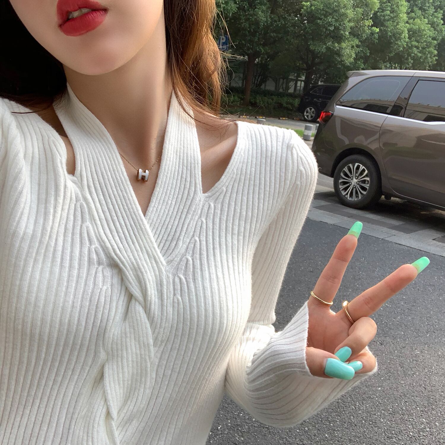 スリムニットトップス ピュア 6Du_Shop_Women90851151891