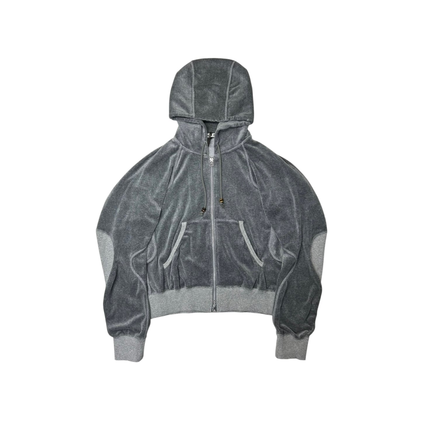 【NVRFRGT】VELOUR ZIP UP HOODIE(HEATHER GREY)〈国内送料無料〉