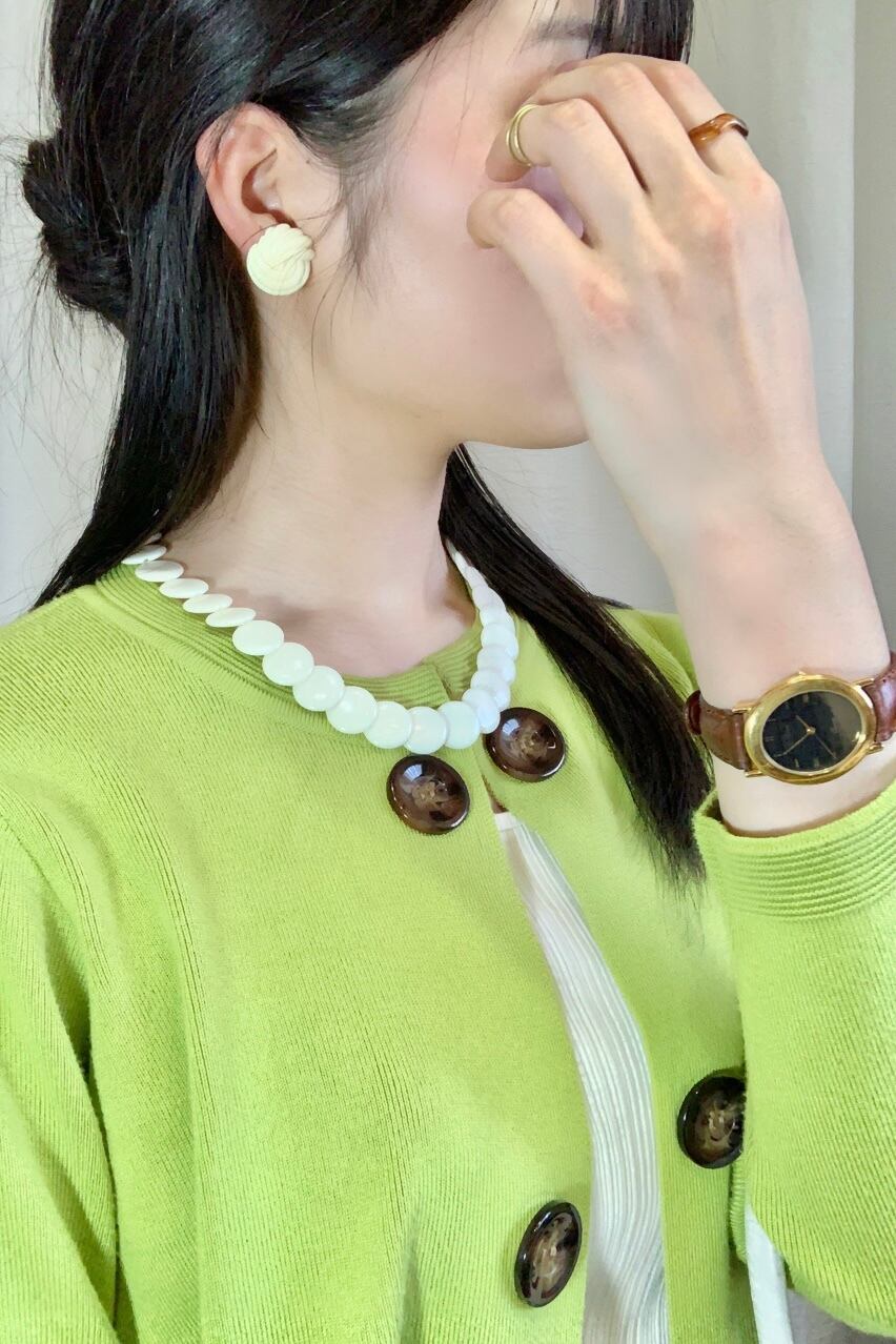 ビーズネックレス ホワイト