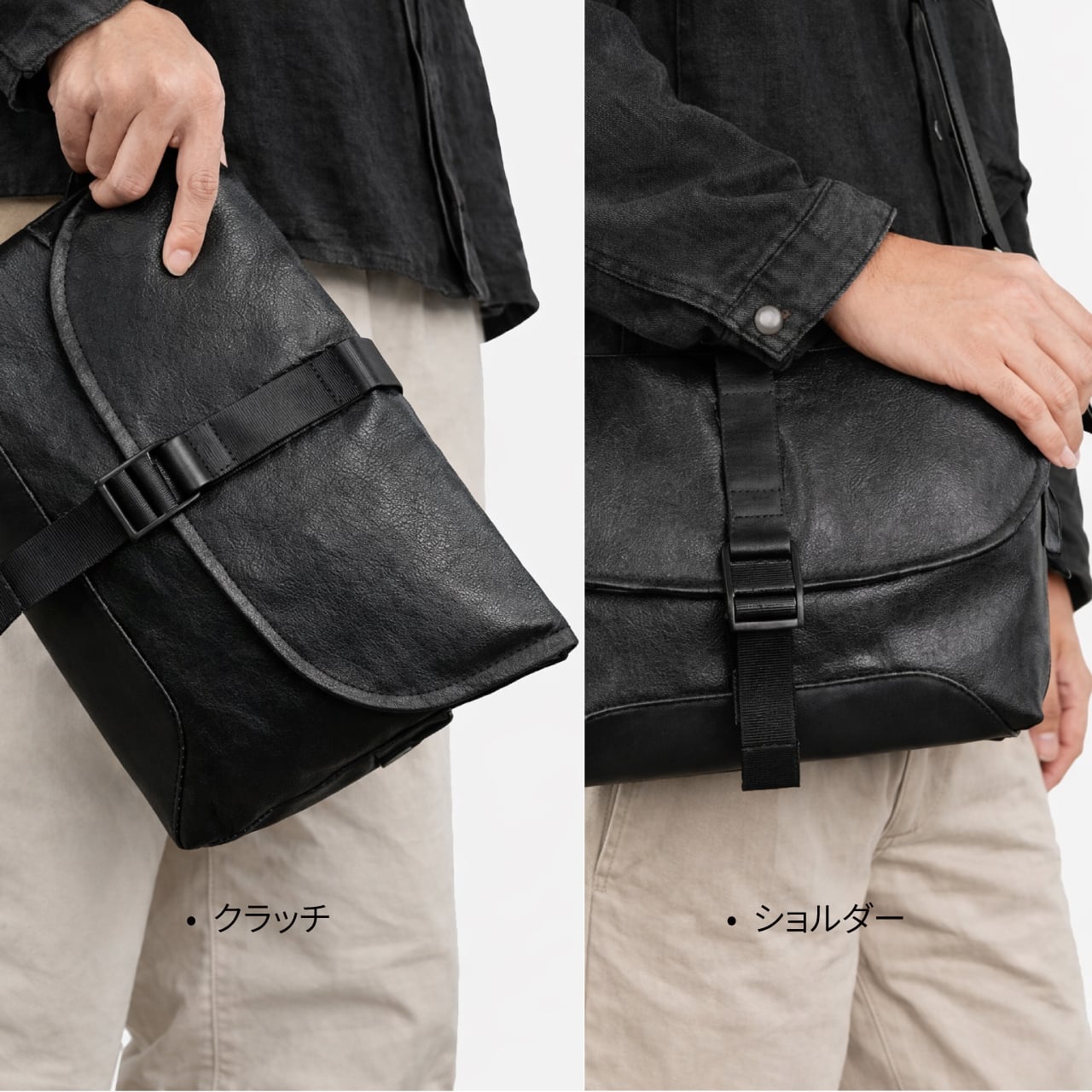 BASIC AGAIN] ショルダーバッグ メンズ 本革 レザー サコッシュ