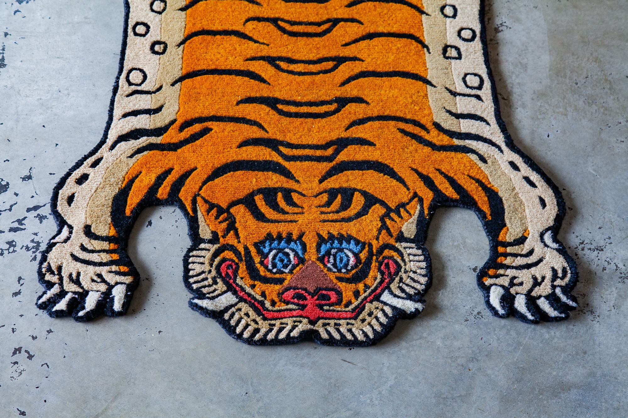 チベタンタイガー　ラグ　S Tibetan Tiger Rug 《Sサイズ•ウール094》チベタンタイガーラグ
