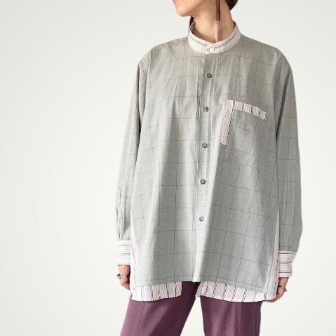 ZOZOTTE remake unisex oversize shirt typeA / リメイクユニセックスオーバーサイズシャツ/グリーン系チェック柄