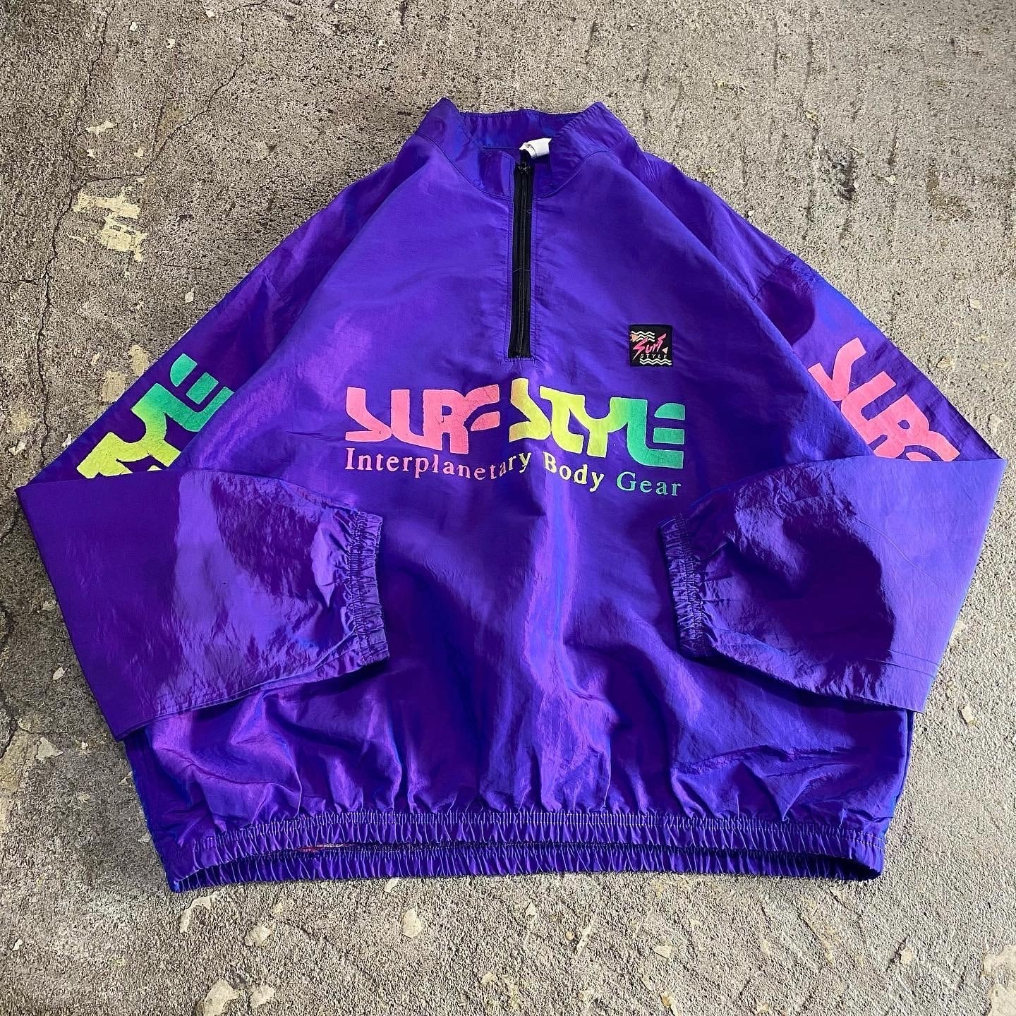 90s surf style pullover nylon jacket | What 