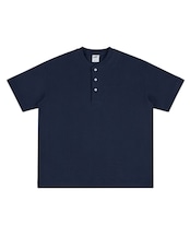 ボタンフロントヘンリーネック半袖Tシャツ S0516