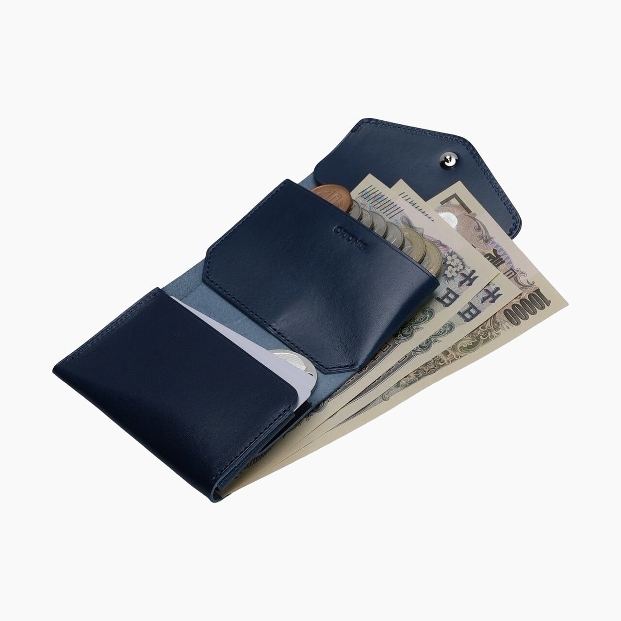Compact Trifold Wallet Button | ORIONIS