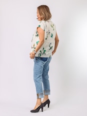 ボタニカルプリントボウタイブラウス(Mylanka)