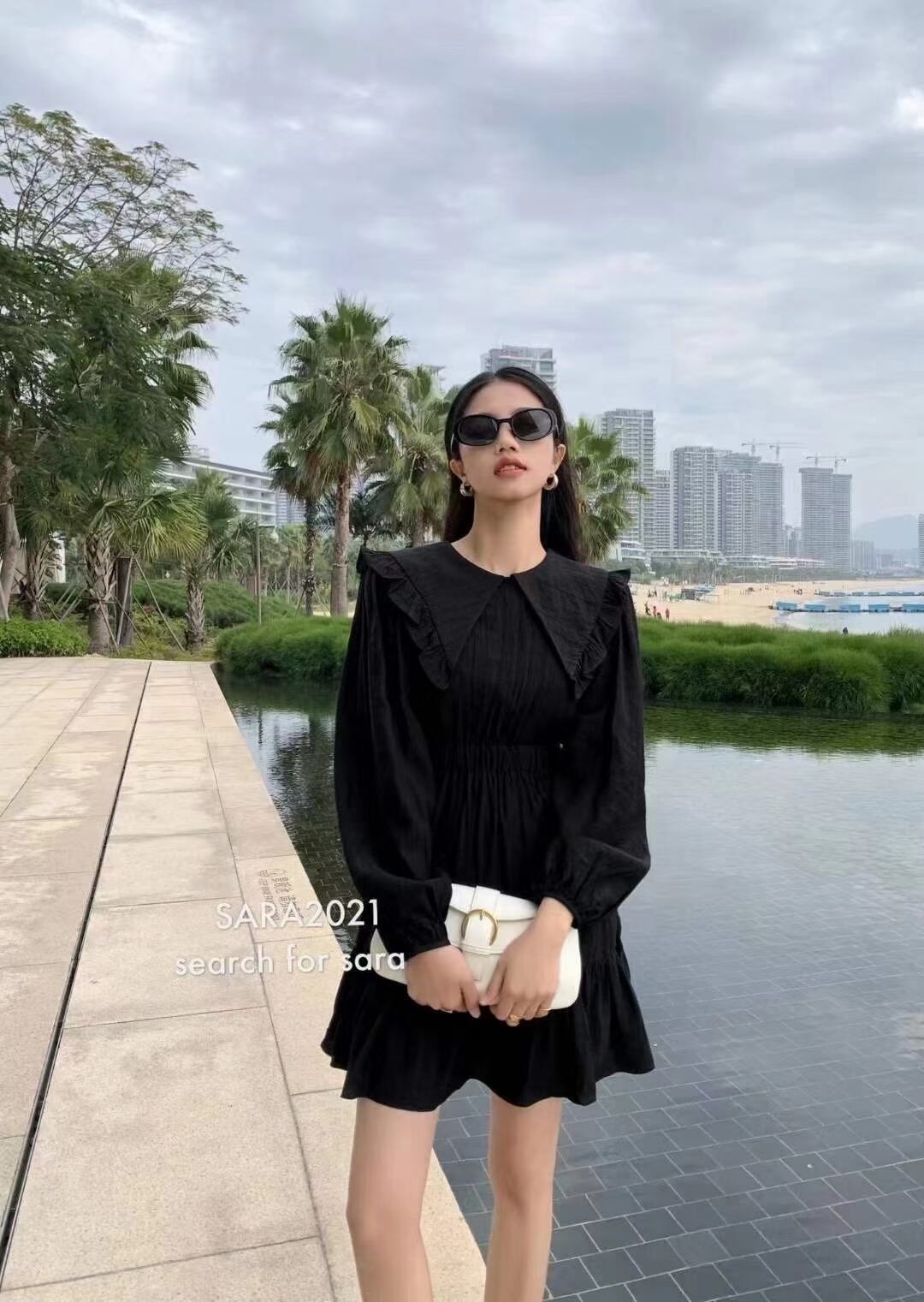 ビッグフリルカラー　ワンピース    AJ−33287-18