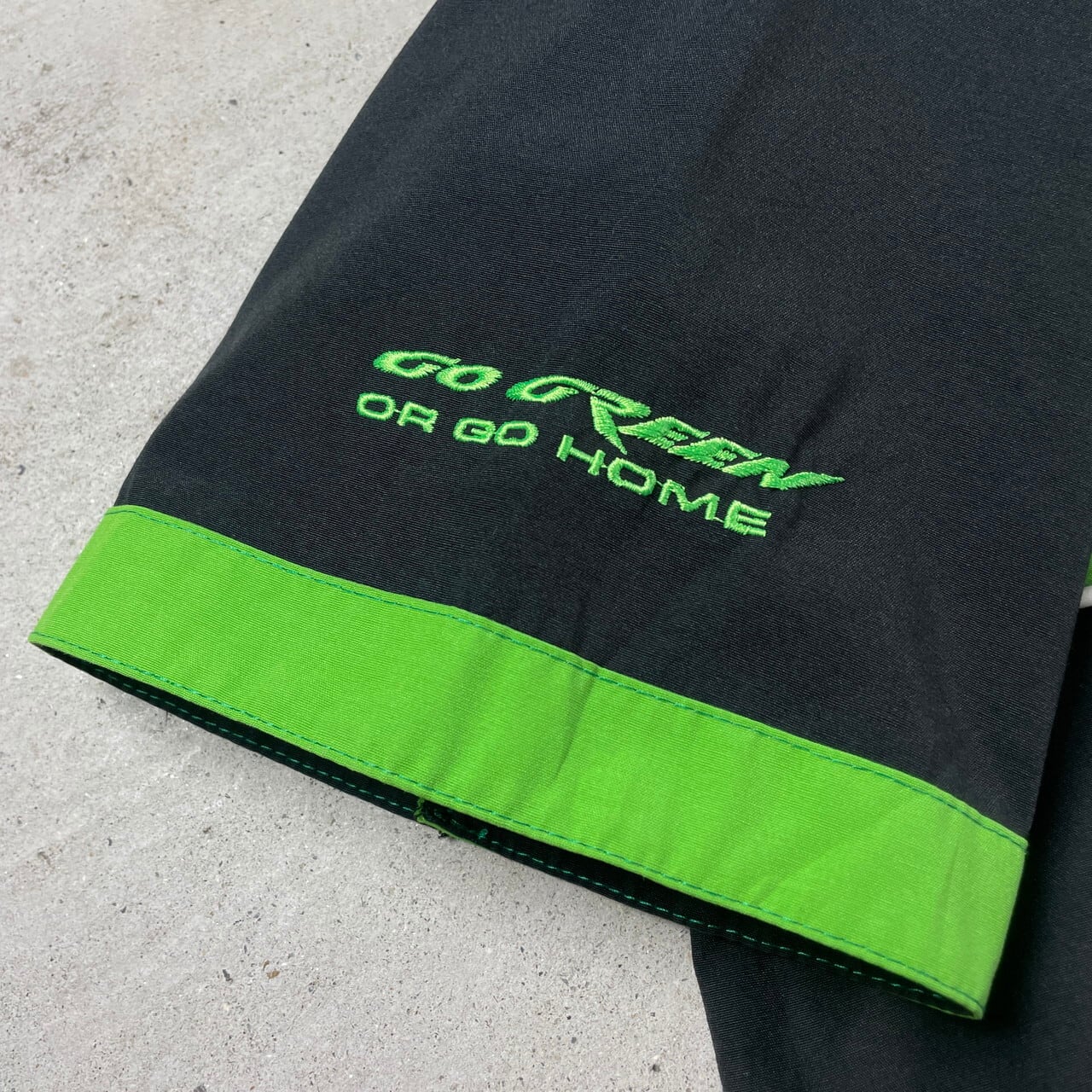 ビッグサイズ Kawasaki カワサキ ロゴ刺繍 バック刺繍 半袖 レーシング