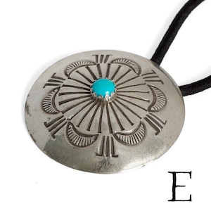 【INDIAN JEWELRY インディアンジュエリー】Navajo Silver Turquoise Concho Anrnold Blackgoat ナバホ シルバーターコイズコンチョ アーノルド・ブラックゴート
