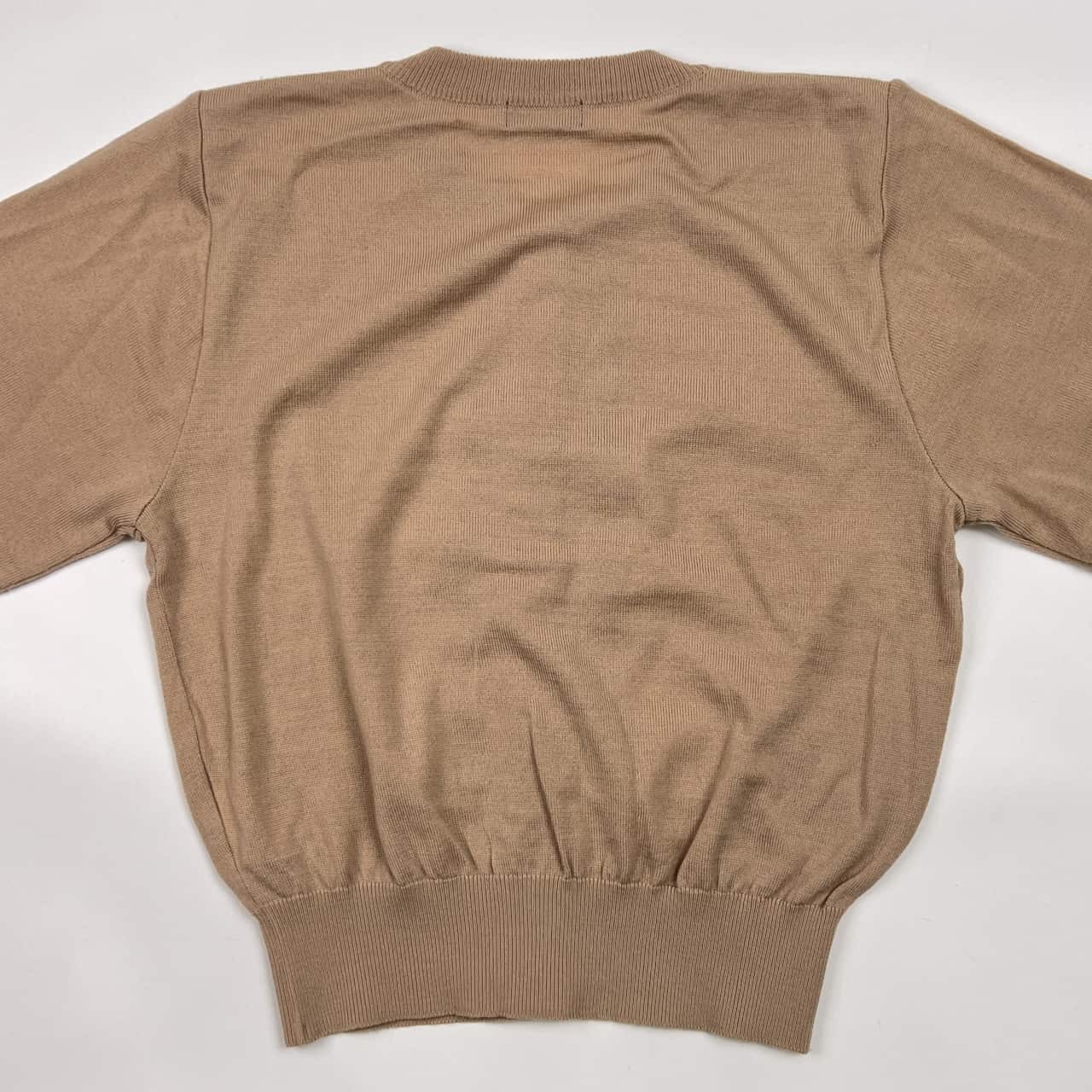 DAKS ダックス 花柄 刺繍 長袖 ウール ニット カーディガン M/モカ系 レディース