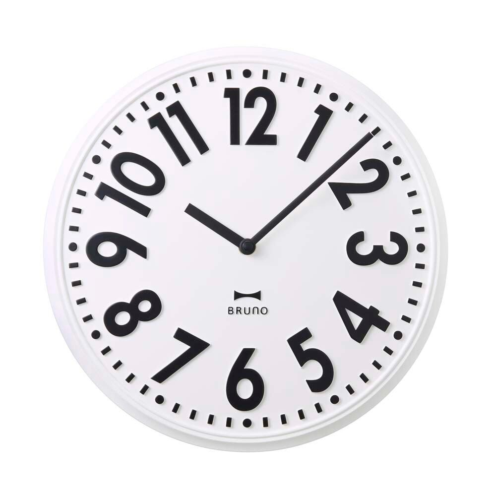 壁時計 掛時計 BRUNO ブルーノ エンボスウォールクロック ホワイト / BCW049