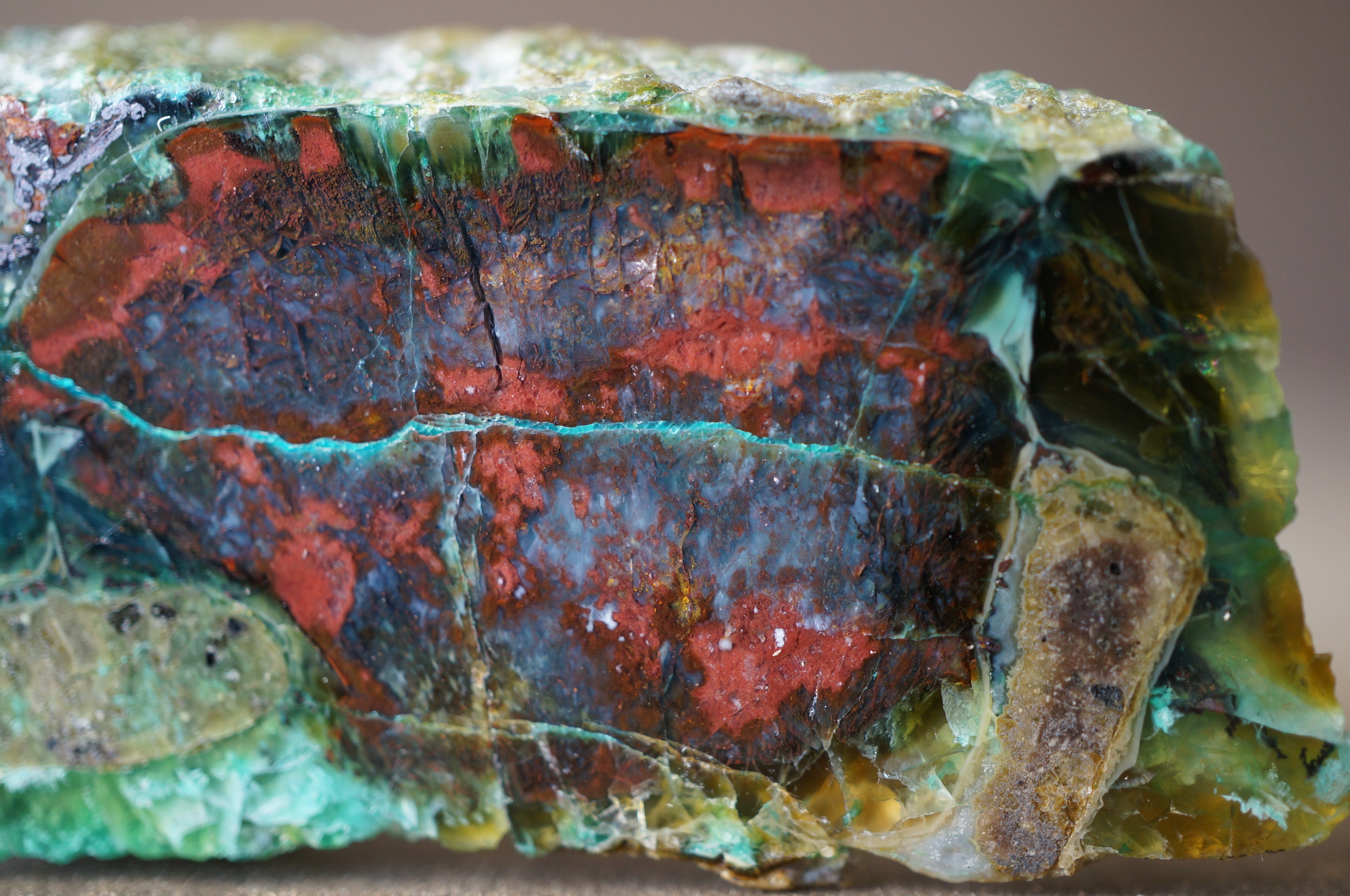 インドネシア産珪化木/自然銅 Petrified Wood / Native Copper 1980