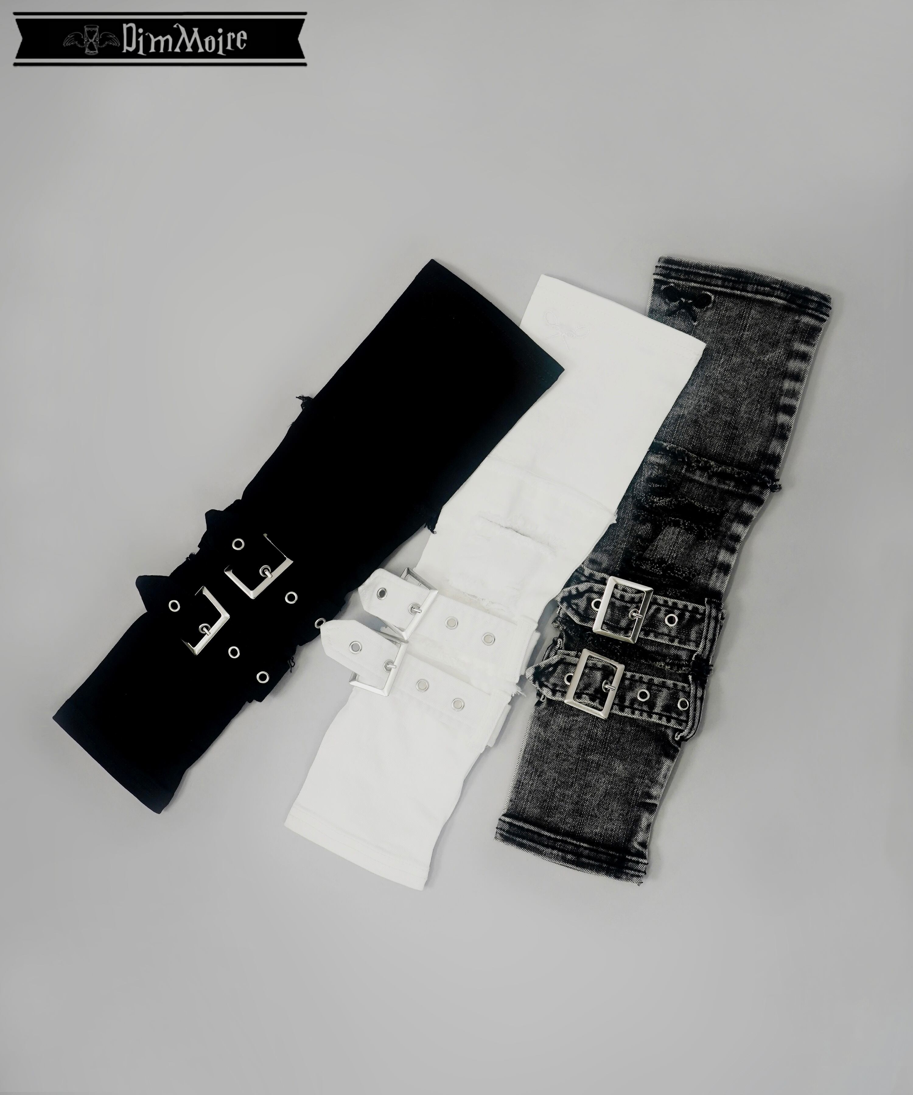 dim moire デニムアームカバー【Gray】