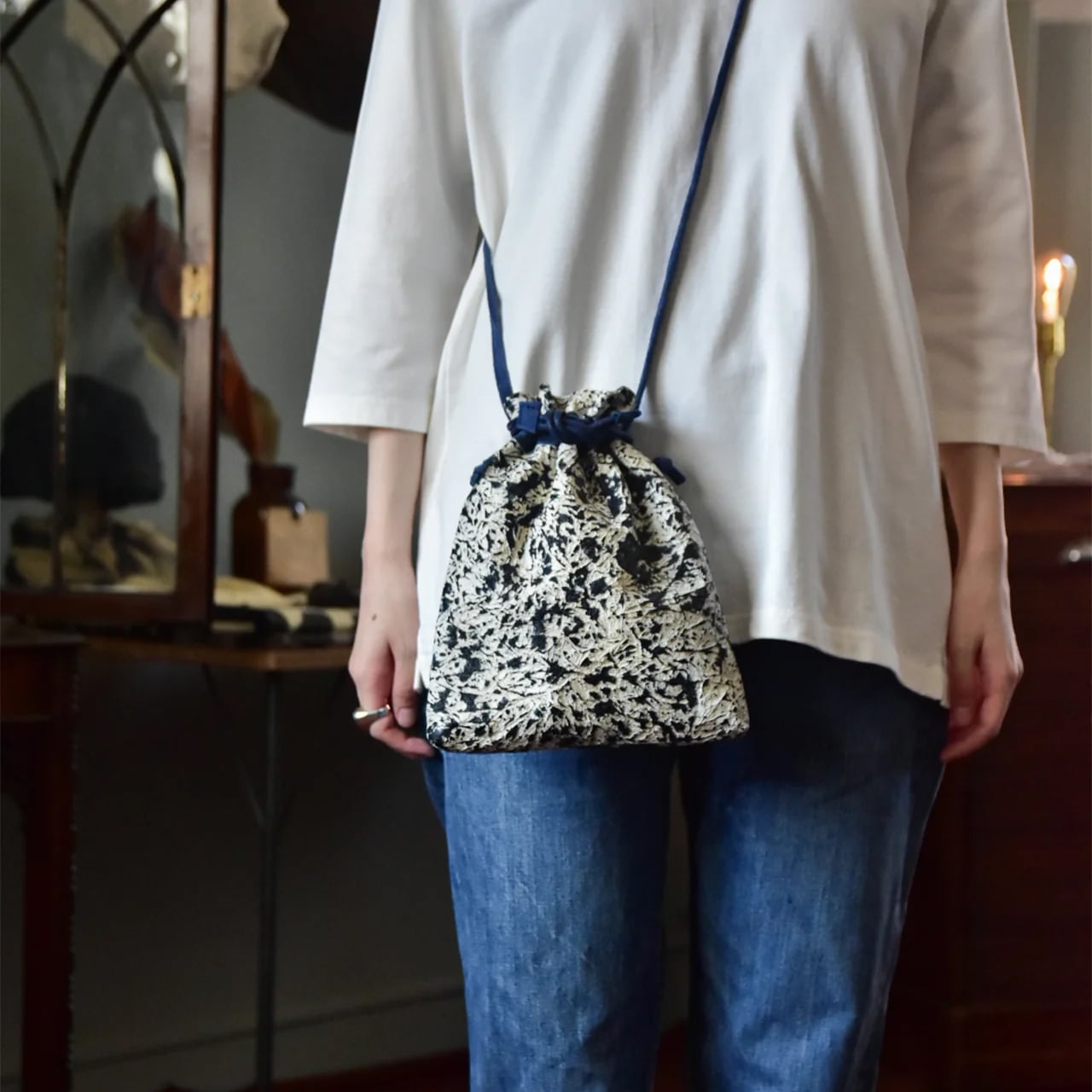 WASHI】KINCHAKU SHOULDER / 巾着ショルダー | ON SUNDAYS