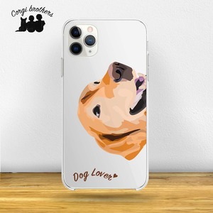 【 ゴールデンレトリバー 毛色1色横向きデザイン】スマホケース　クリアソフトケース　うちの子　犬　 iPhone & Android
