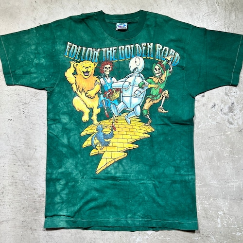 90's GRATEFUL DEAD グレイトフルデッド FOLLOW THE GOLDEN ROAD FALL TOUR 1994 プリントTee タイダイ コピーライト LIQUID BLUE リキッドブルー  オズの魔法使い Lサイズ USA製 希少 ヴィンテージ BA-2218 RM2637H