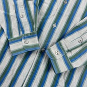 USA製 90s DOCKERS ドッカーズ LONG SLEEVE ストライプ 長袖シャツ M/ブルー×グリーン メンズ ビンテージ リーバイス