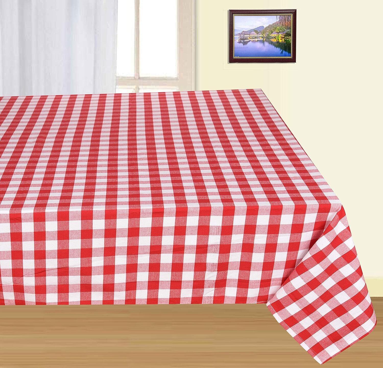 テーブルクロス テーブルクロス 100% コットン レッド ギンガム