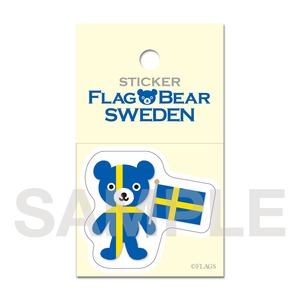 FLAG BEAR STICKER ＜SWEDEN＞ スウェーデン （小（S））