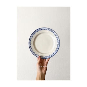 Tournai  トゥルネー /  コバルトの月桂樹 リム皿 a
