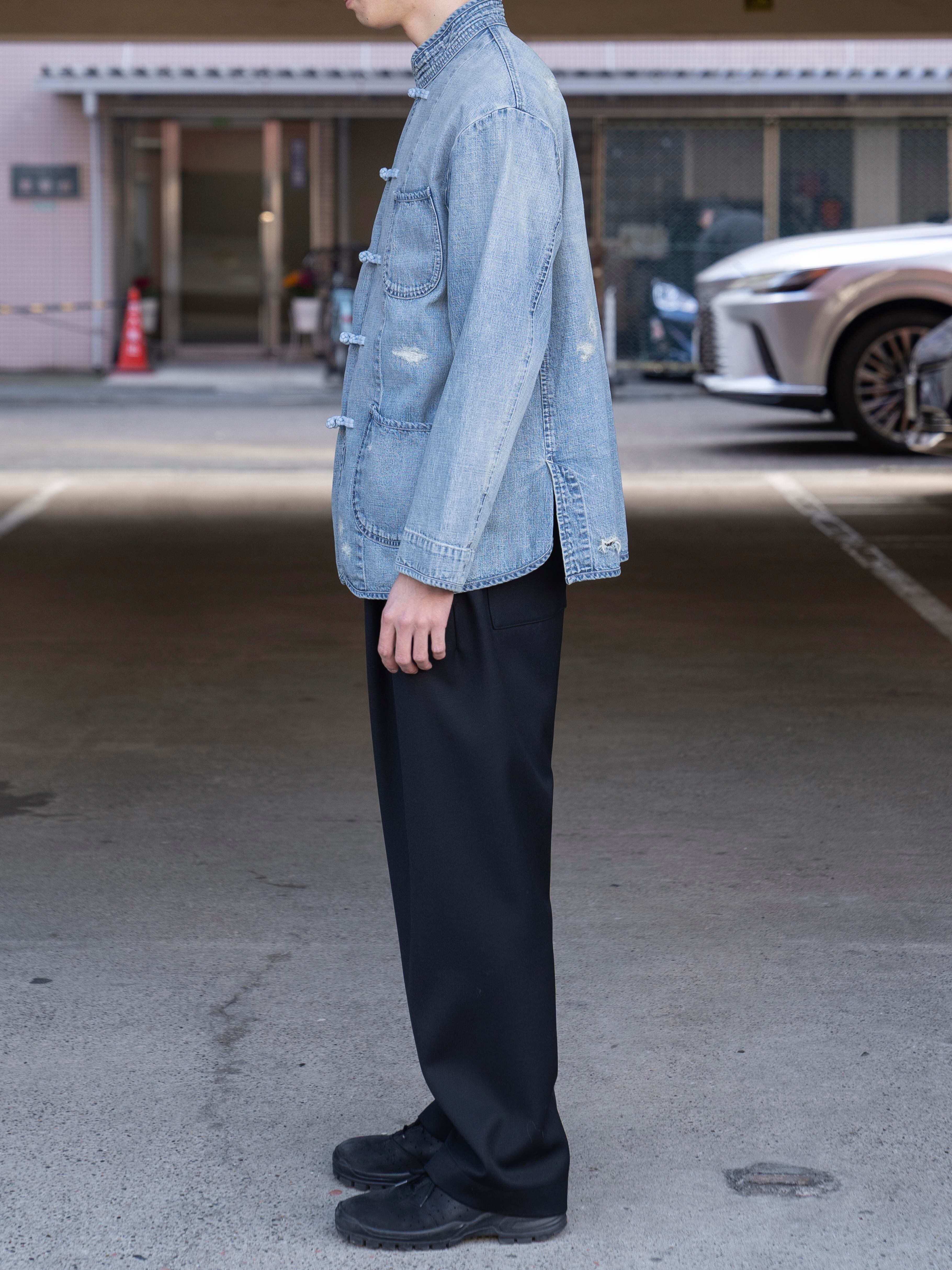 PORTER CLASSIC CANNERY ROW DENIM CHINESE JACKET BLUE PC-005-2620