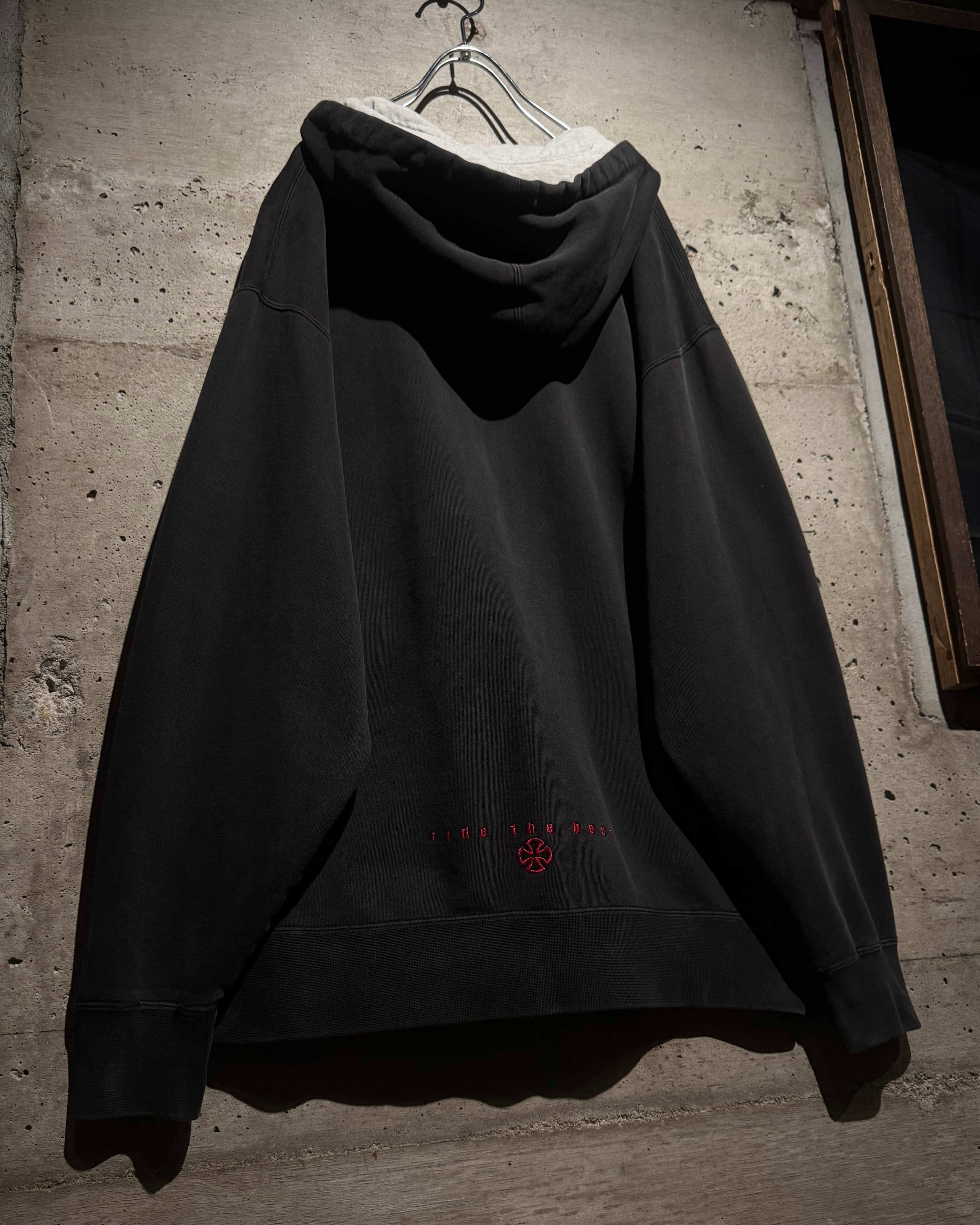 Caka】“INDEPENDENT” “Boro“ Vintage Logo Embroidery Zip Up Hoodie Caka】“INDEPENDENT” “Boro“ Vintage Logo Embroidery Zip Up Hoodie