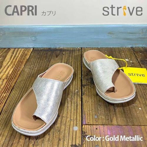 STRIVE CAPRI Gold Metallic ストライブ カプリ ゴールドメタリック APMA認定証 サンダル イギリス