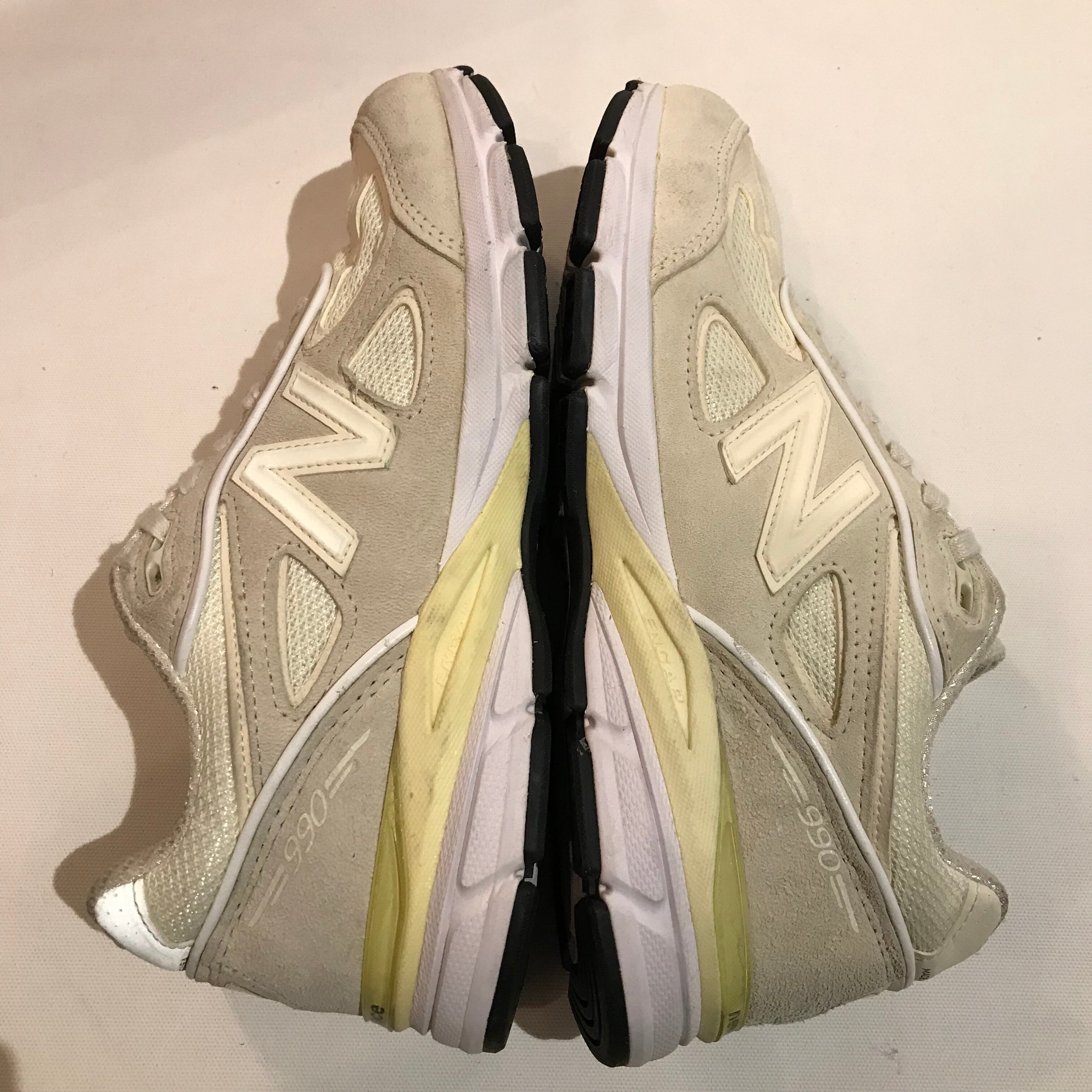 New Balance ニューバランス ×STUSSY ×ステューシー M990SC4 スウェード/メッシュ ローカットスニーカー オフホワイト US12/30cm