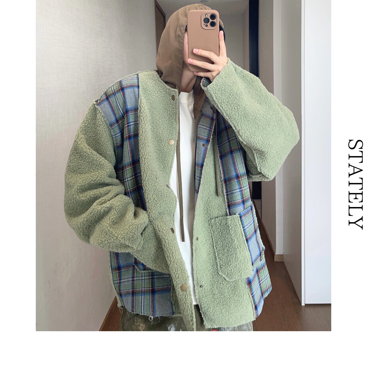 リバーシブル Sherpa チェックジャケット_O71・画像10