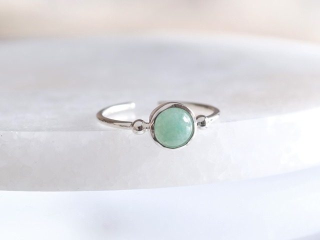 green aventurine _Halda áfram ring グリーンアベンチュリン 天然石 