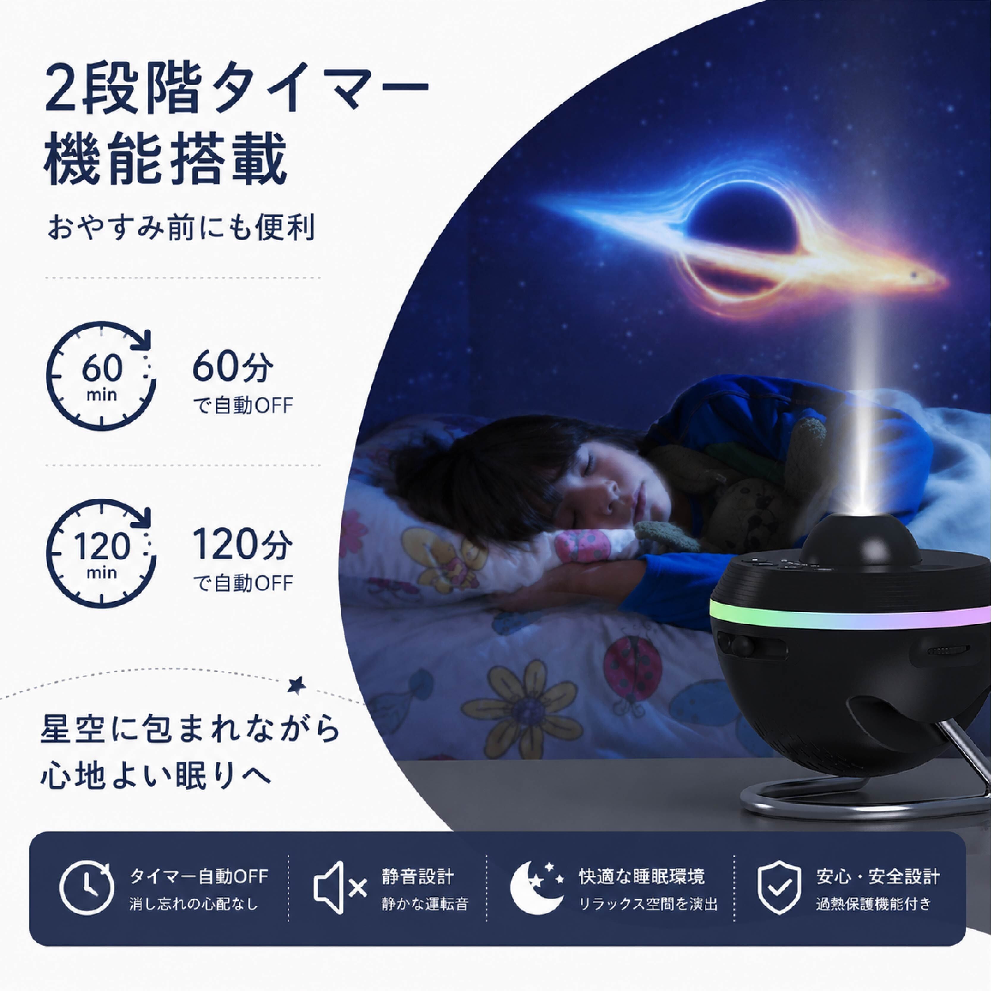 HY 230 . 銀河流星プロジェクター 星空投影灯 タイマー機能付き 流星