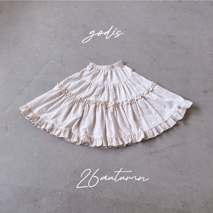 フリルロングスカート JS,JM / Godis 26autumn / 韓国子供服 LILIKIDS