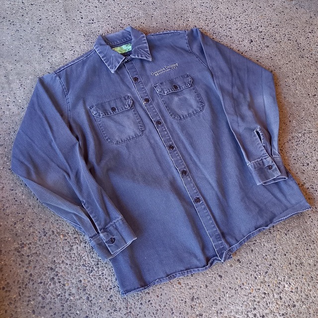 RED KAP 企業刺繍 ワークシャツ used [109021]