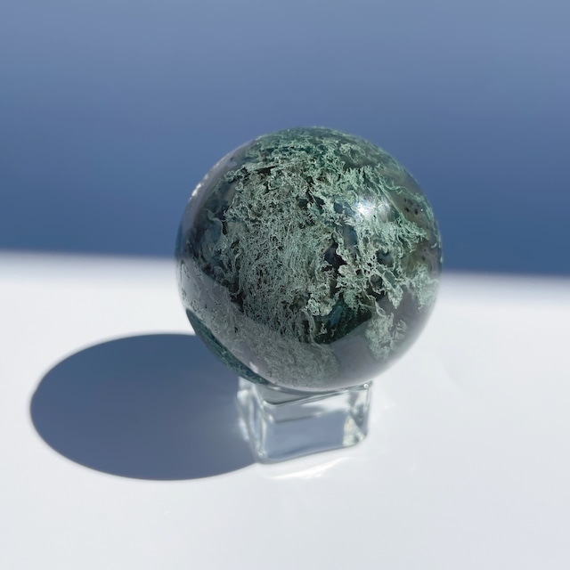 モスアゲート スフィア（丸玉）01♢Moss agate ♢天然石・鉱物・パワーストーン