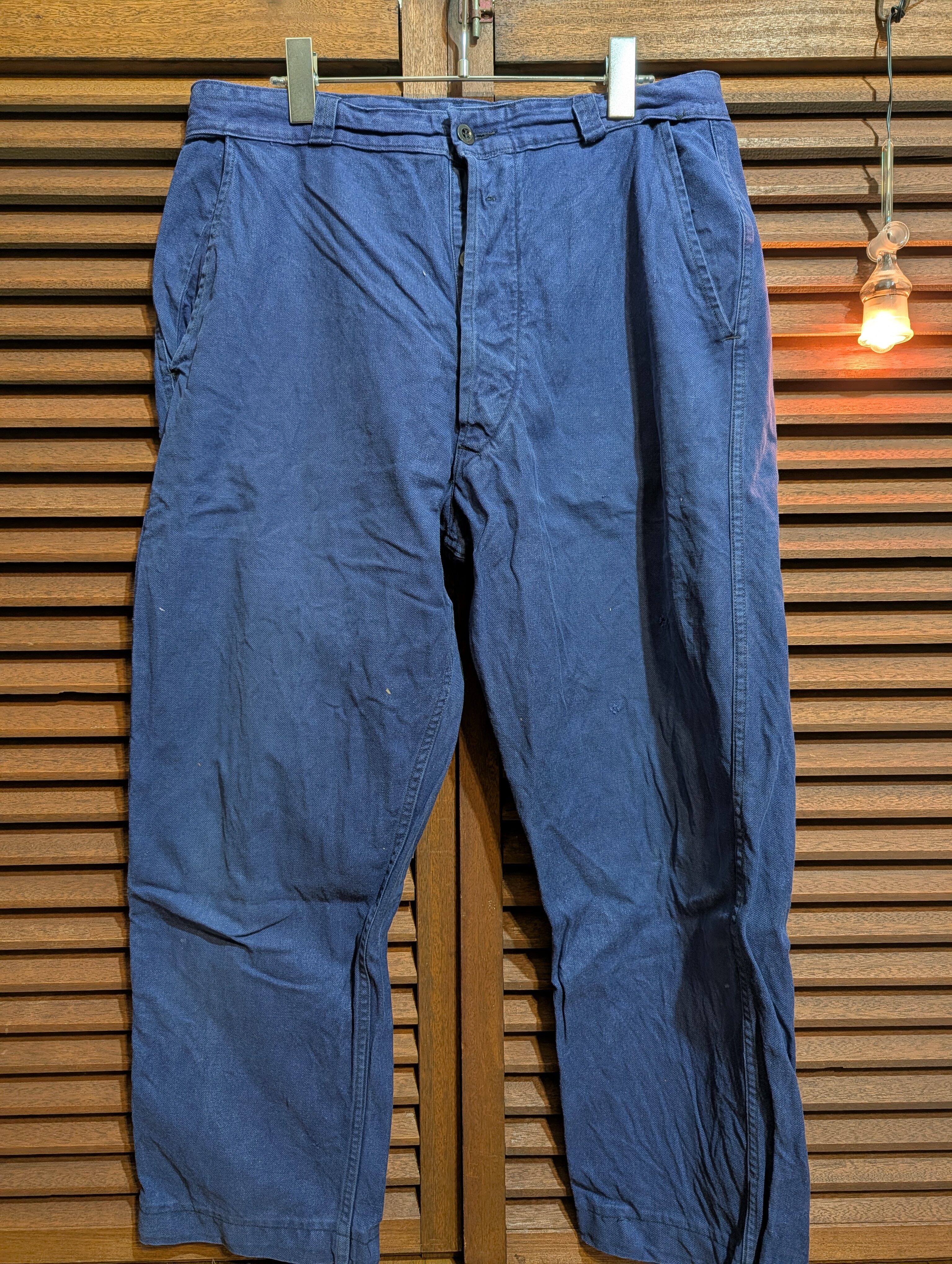 60-70s France LABOR Cotton Twill Work Pants 46