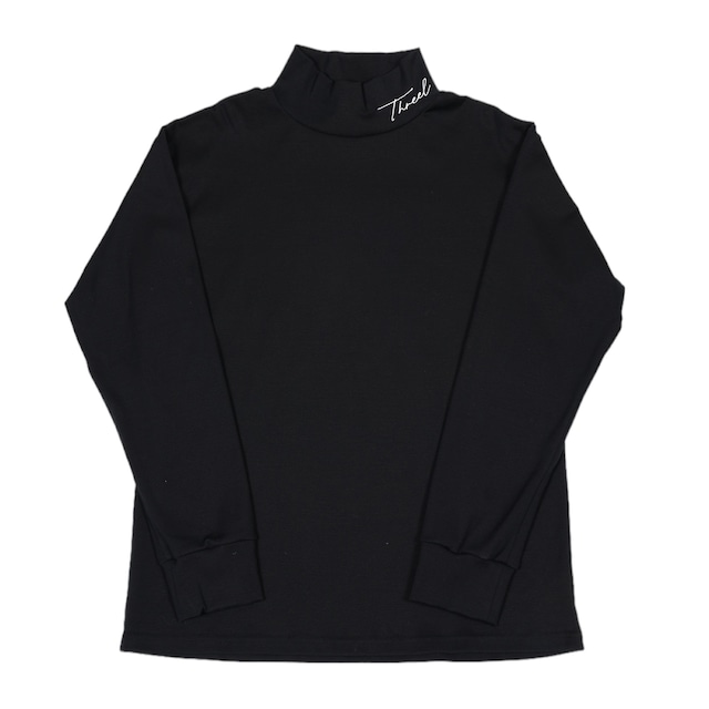 cursive Logo Mock Neck Long Sleeve BLACK (TL010-CU)