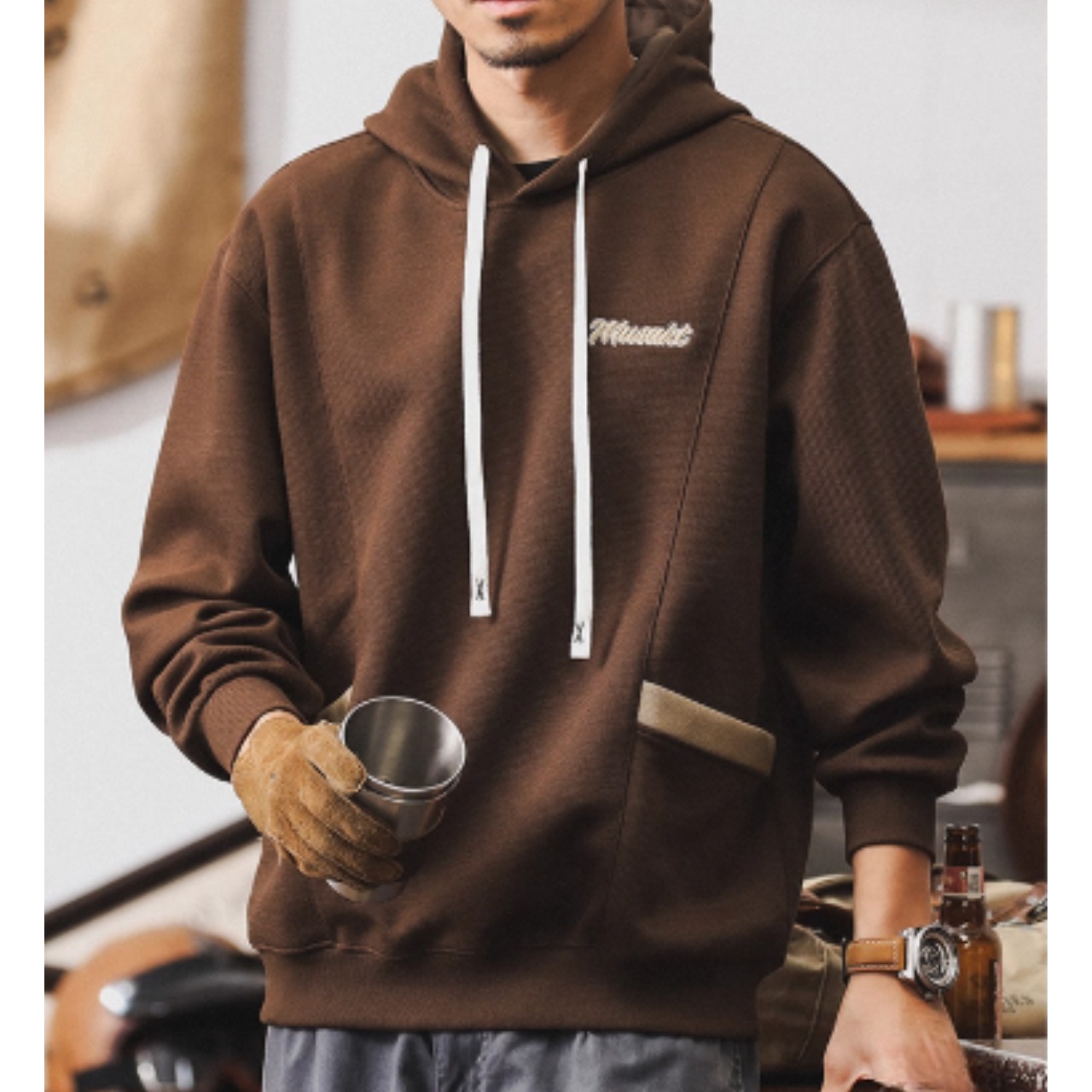 ロゴ刺繍プルオーバーパーカー　TB1716・画像4