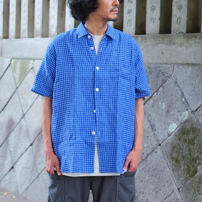 Sans limite(サンリミット) / 別注リネンギンガムボックスレギュラー半袖-gingham check-(S2601317)