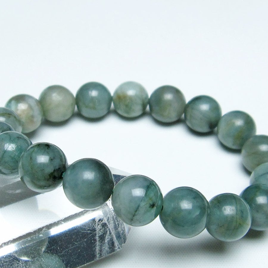 エメラルド ブレスレット 11mm Emerald Bracelet 緑玉 翠玉 メンズ レディース 一点物 メール便可 111-32986