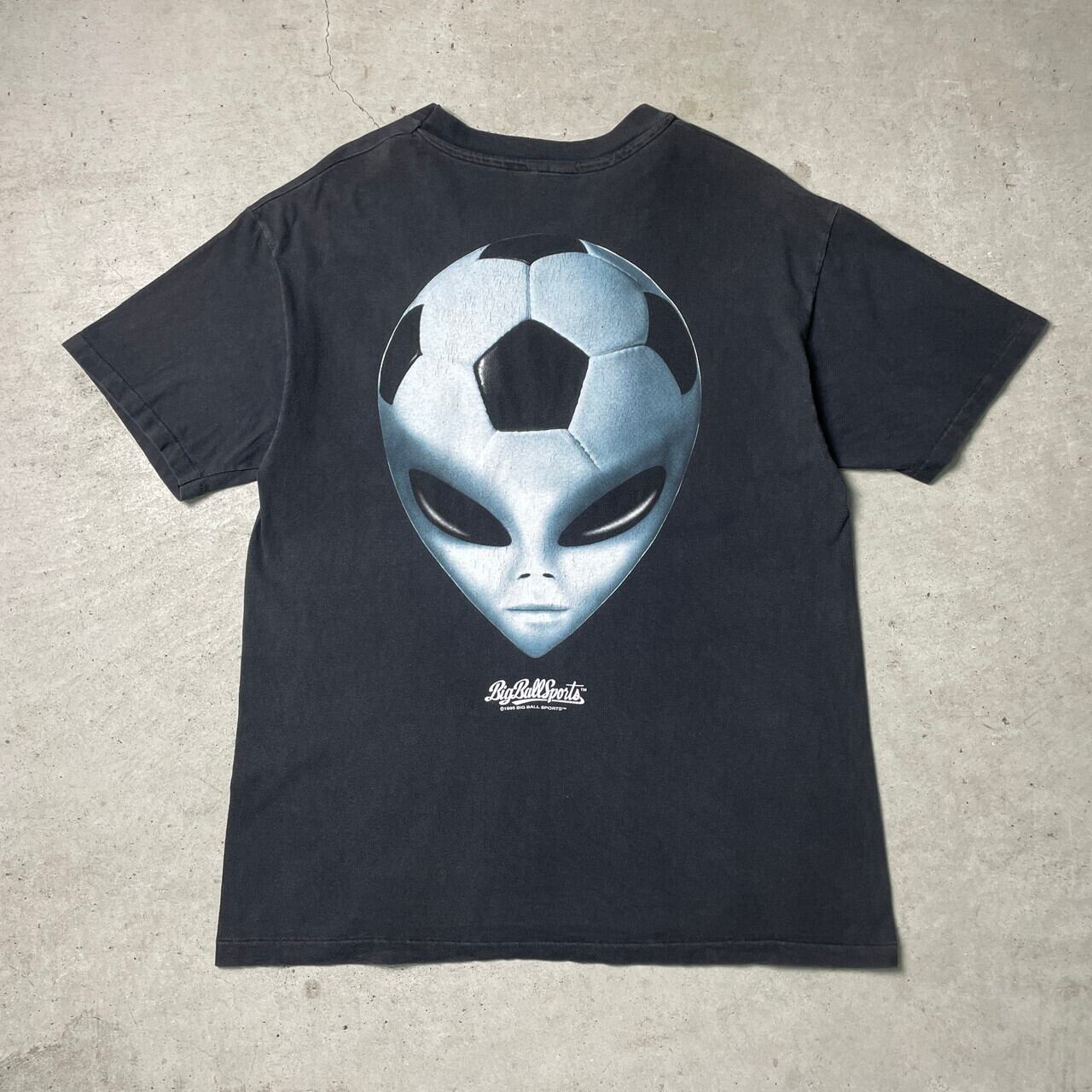 90年代 USA製 BIG BALL SPORTS SOCCER エイリアン 両面プリント T